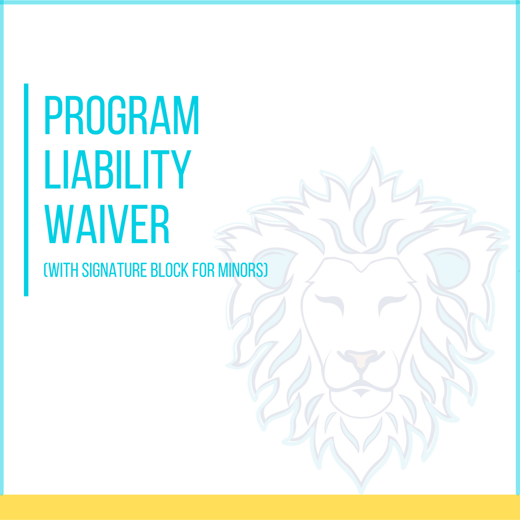 Program Liability Waiver (with signature block for minors)